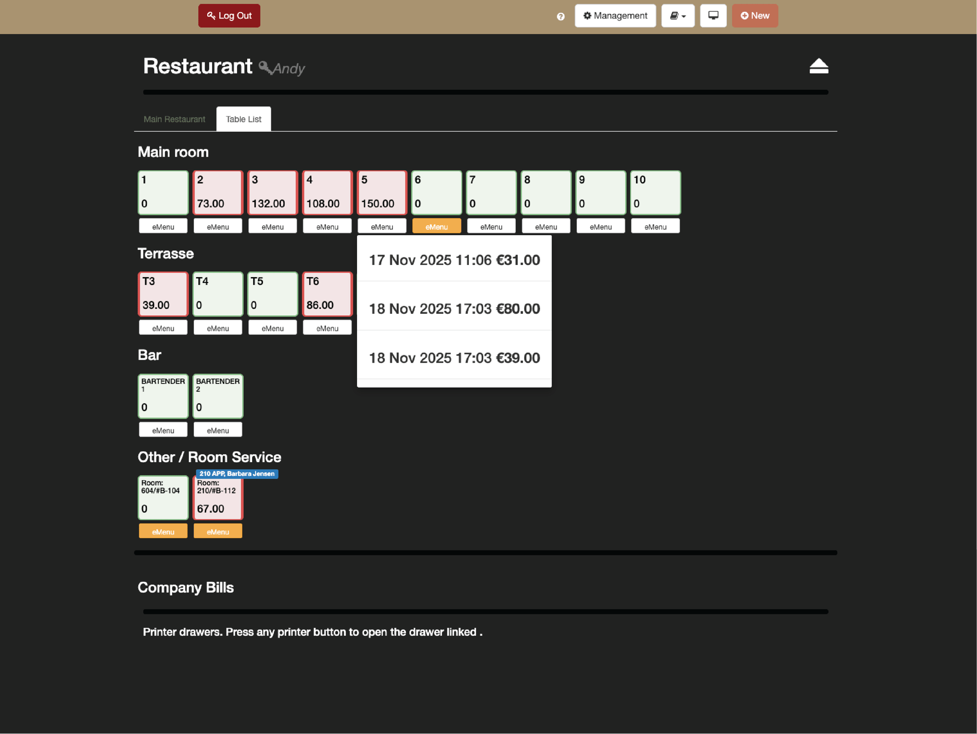 Bill any way guests prefer 1 of 4