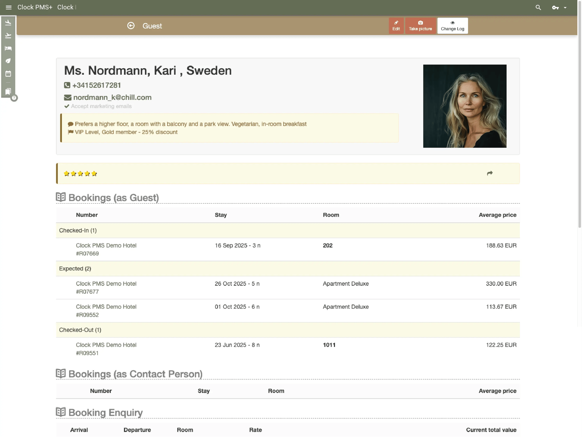 Vollständige Gäste- und Firmenprofile führen