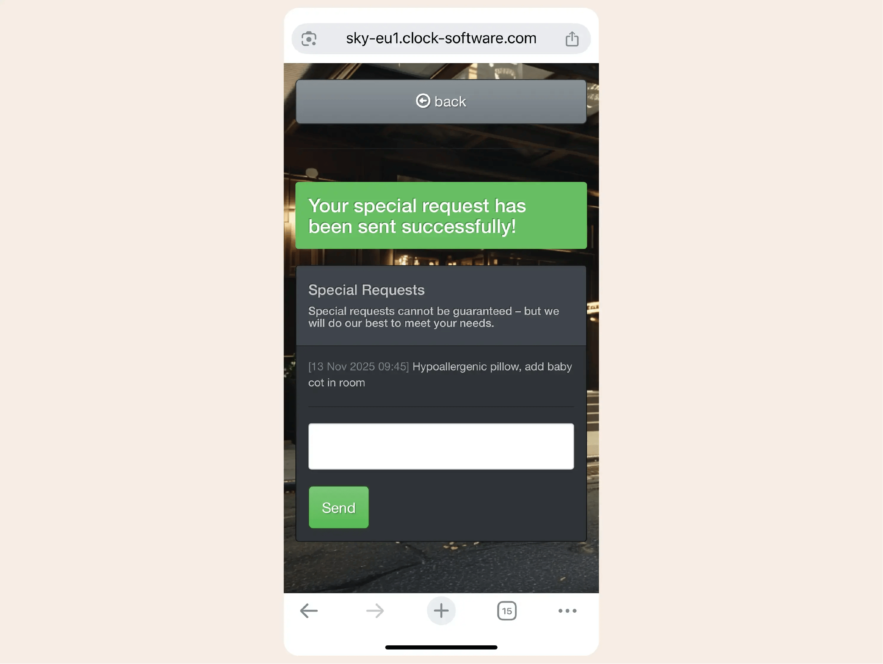 Collect and route guest special requests 1 of 2