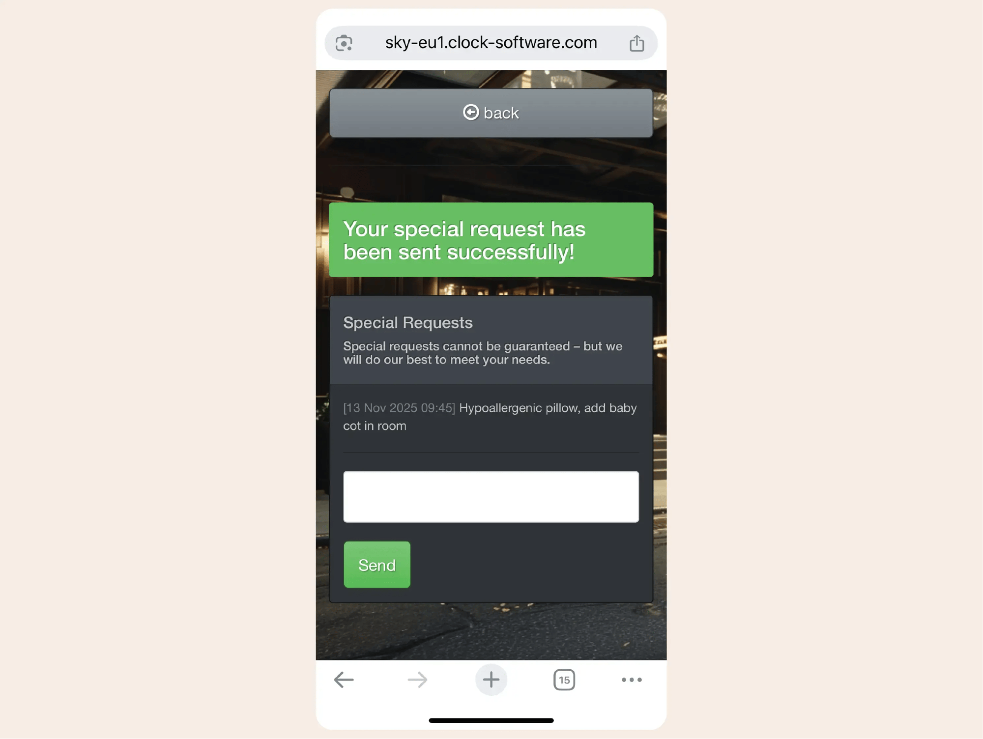 Collect and route guest special requests 1 of 2