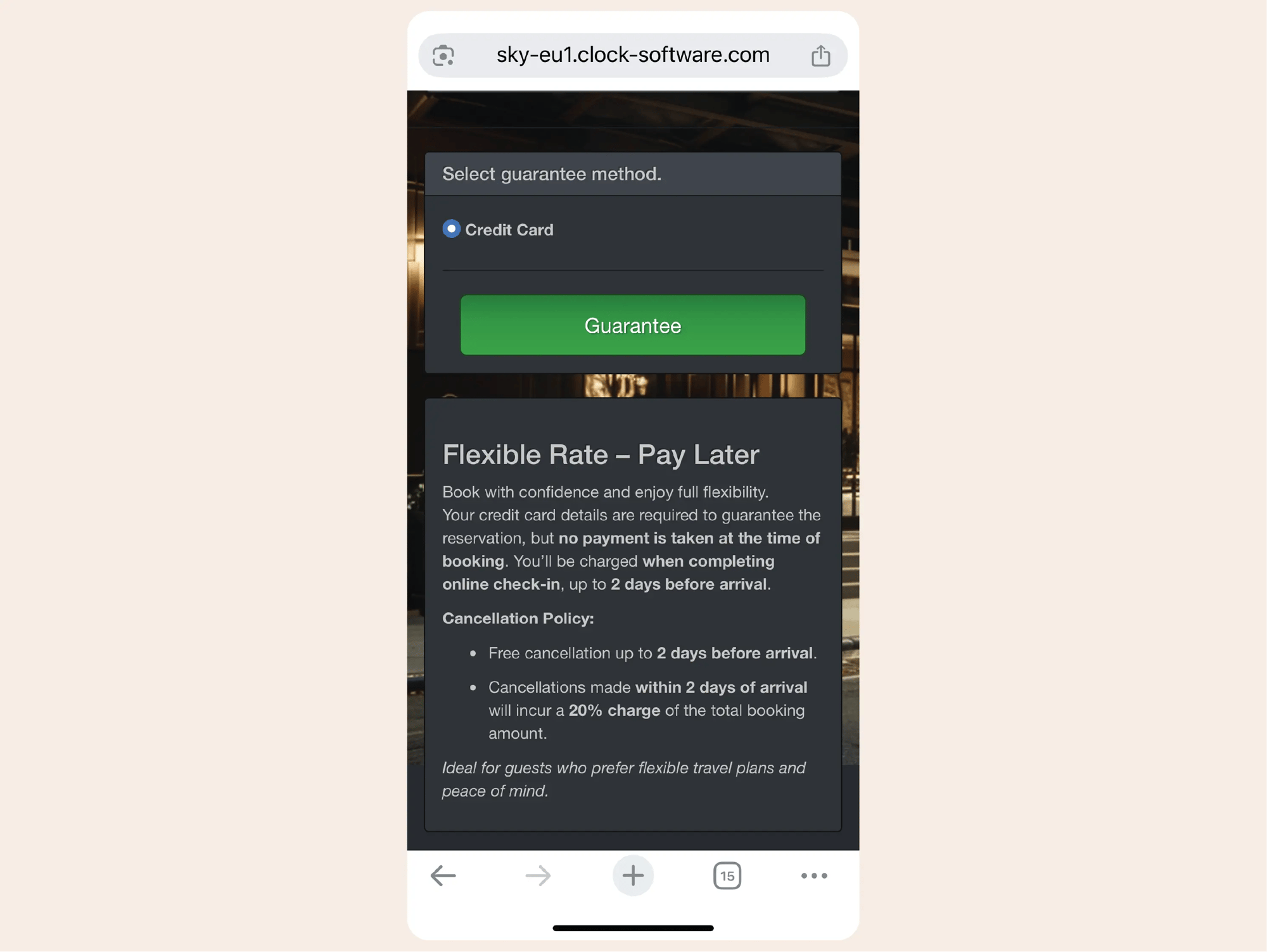Collect guest card details safely 1 of 3