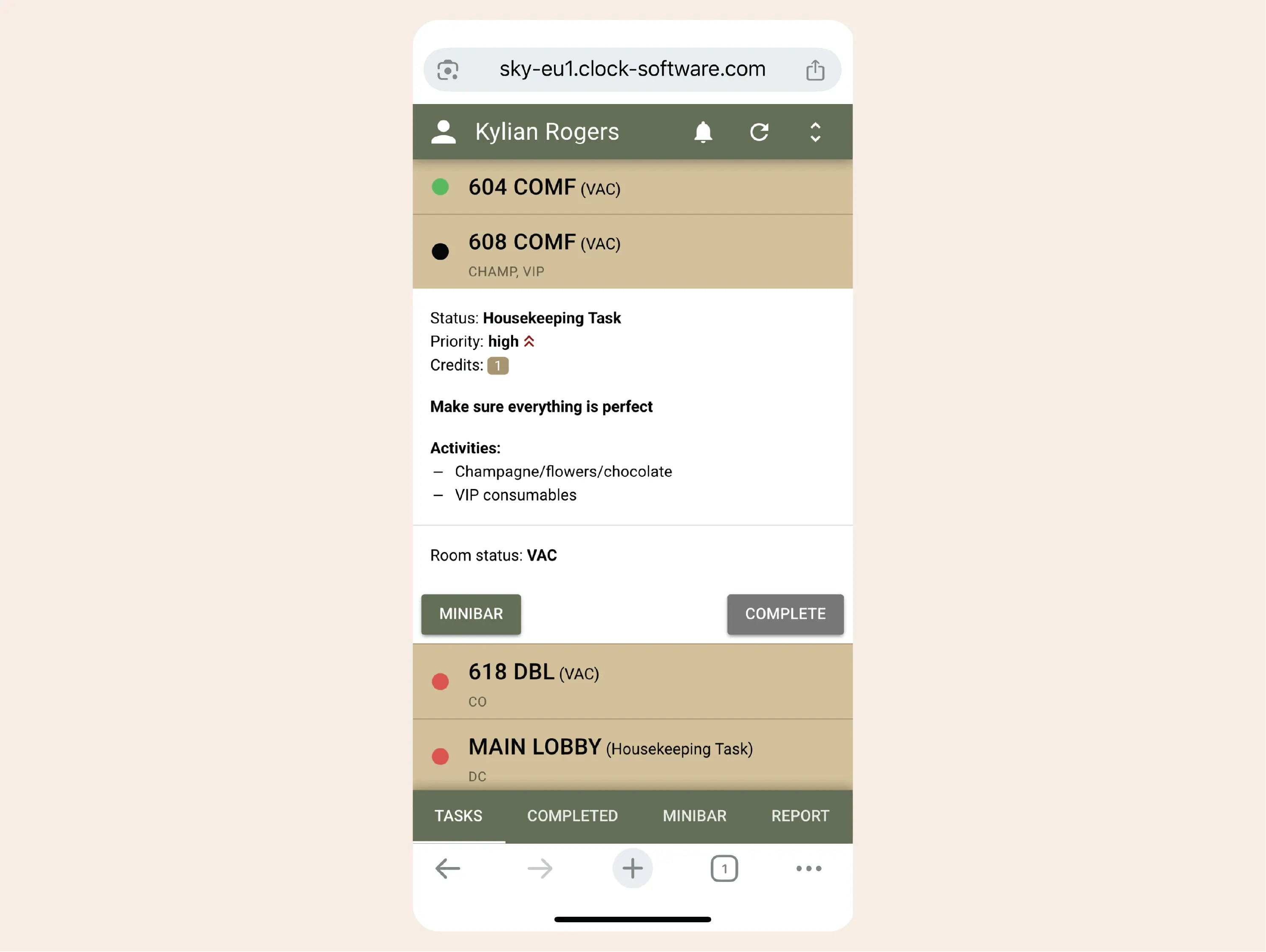 Coordinate housekeeping and front office 2 of 3