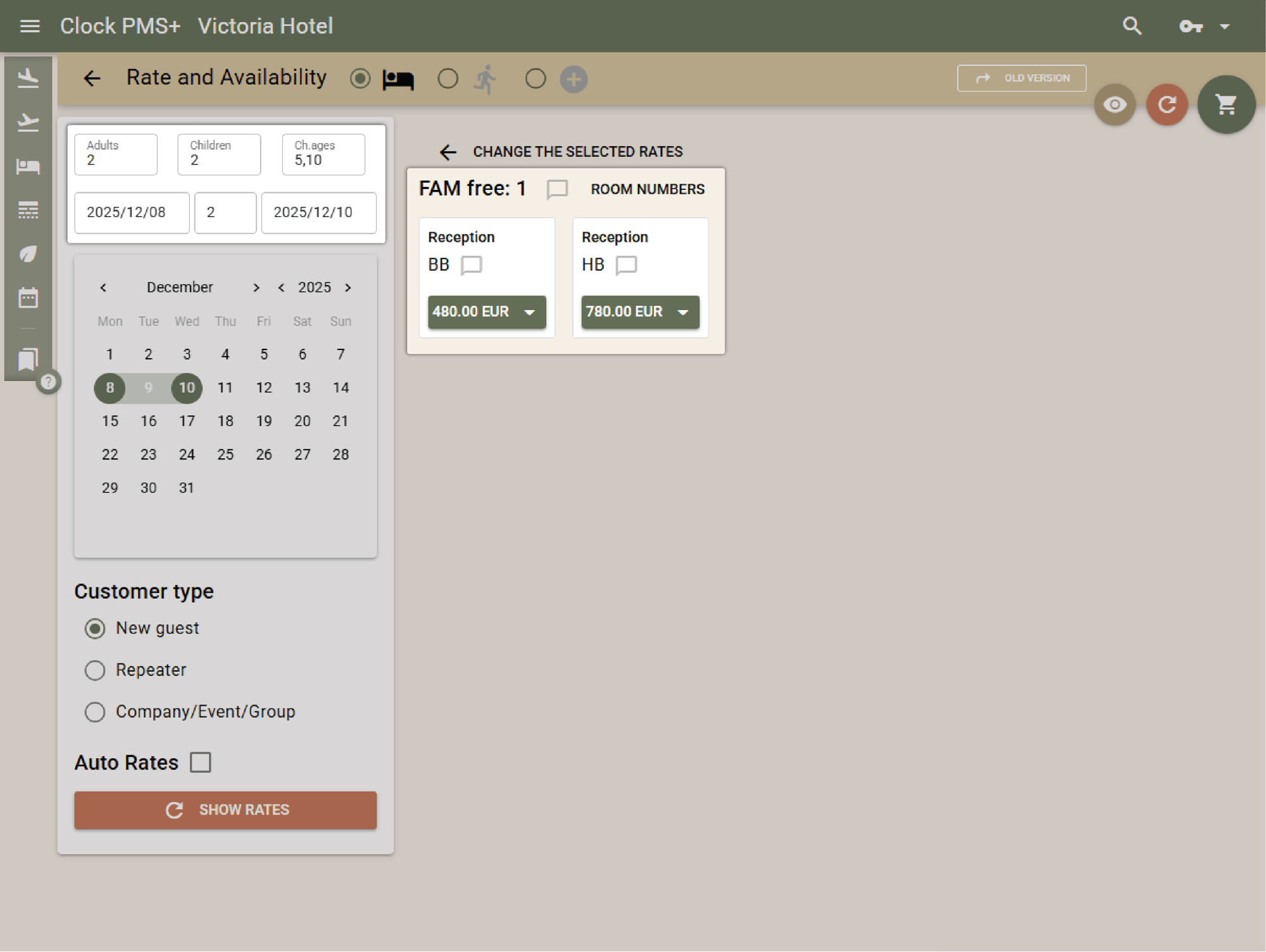 Flexible pricing models - per room, per bed, per adult, children ages