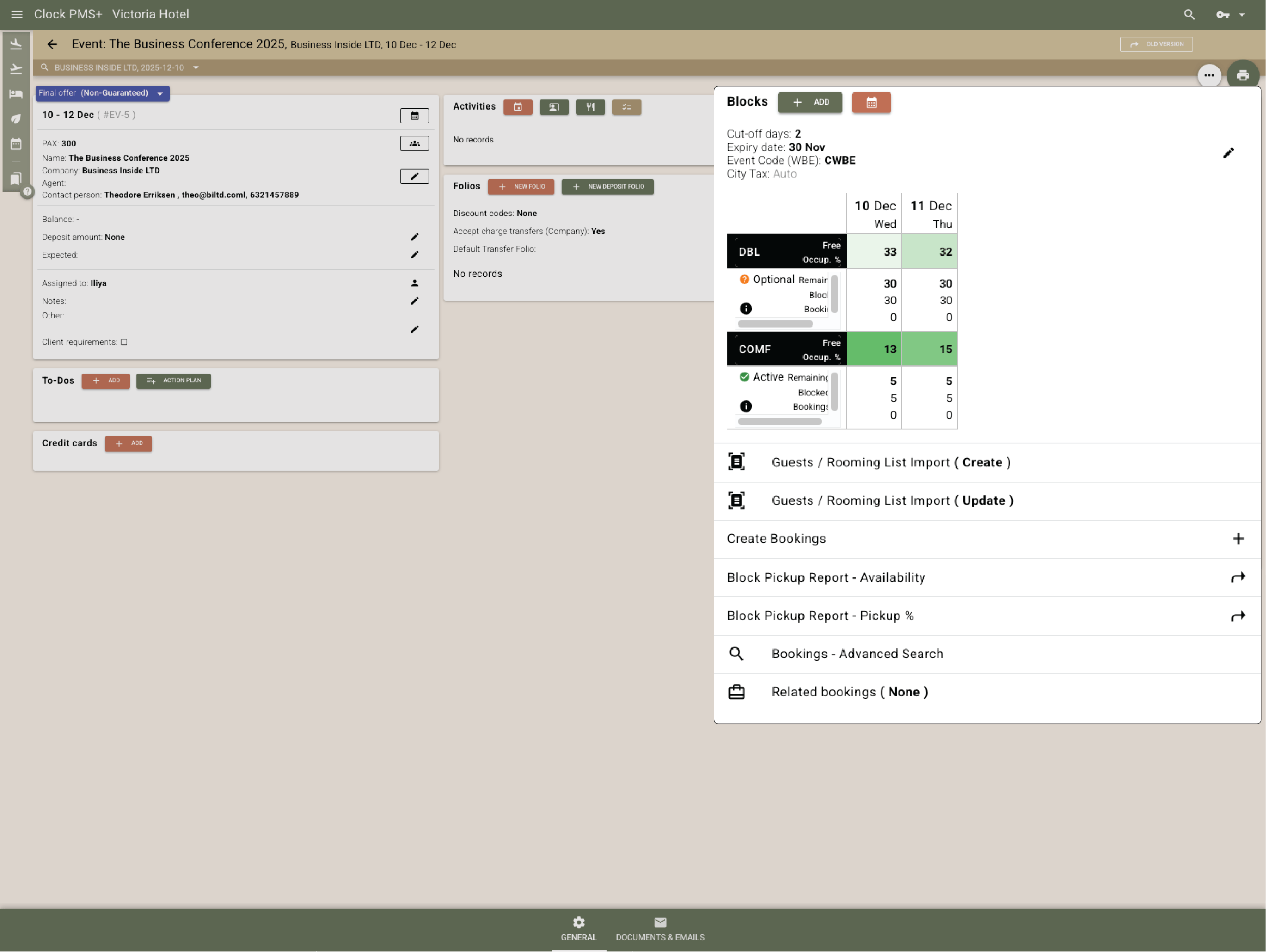 Groups, Events & Allotments — built-in control