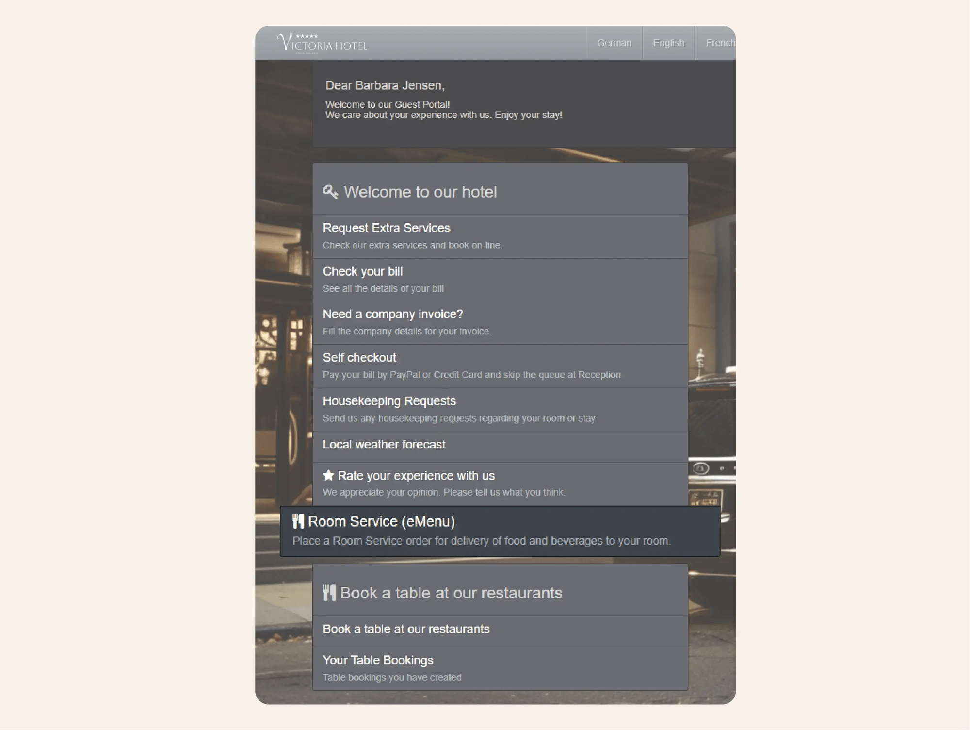 Let guests order room service digitally 1 of 4