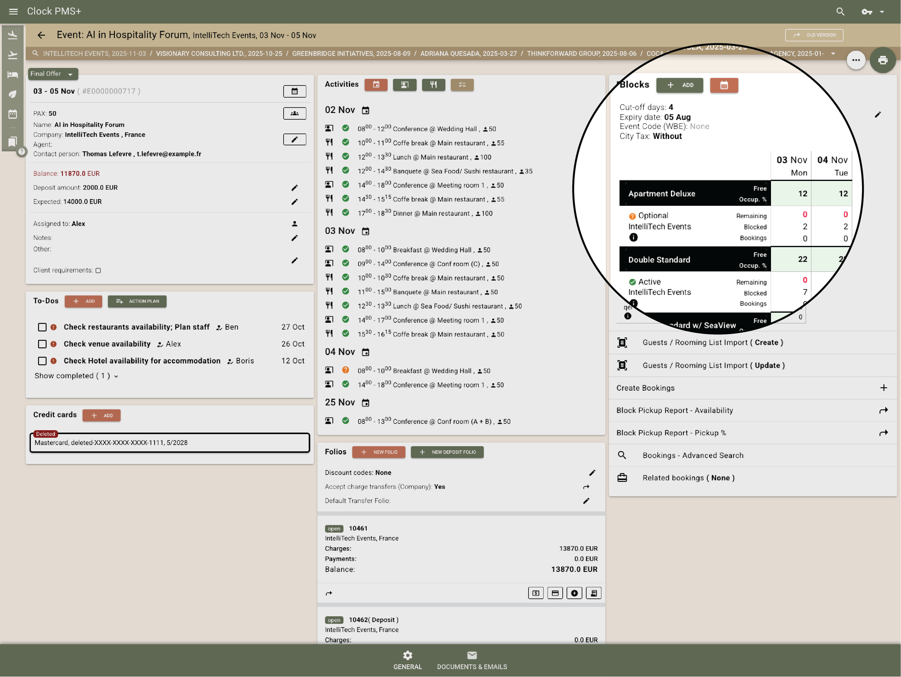 Manage room blocks easily
