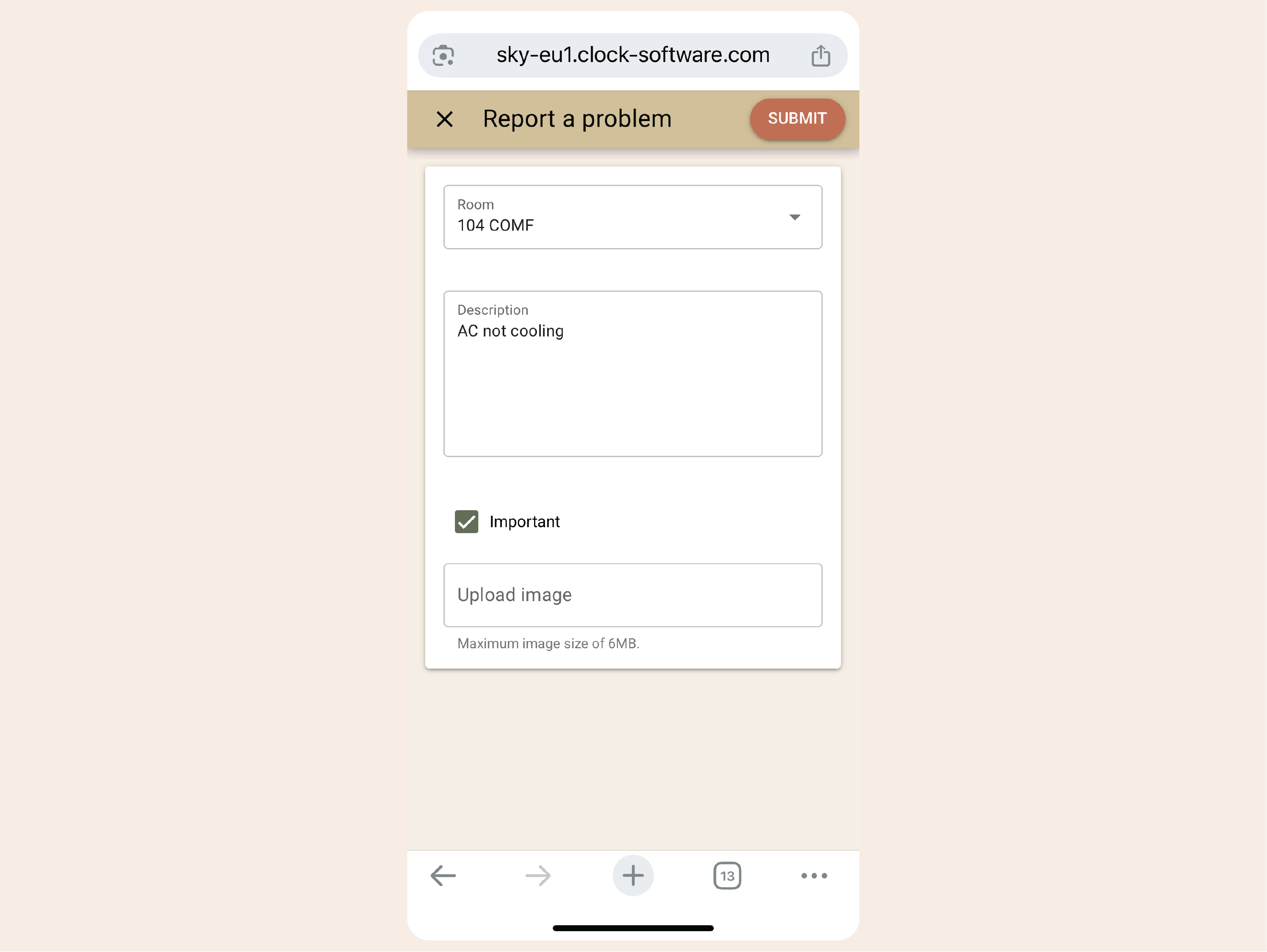 Report room issues instantly 1 of 2