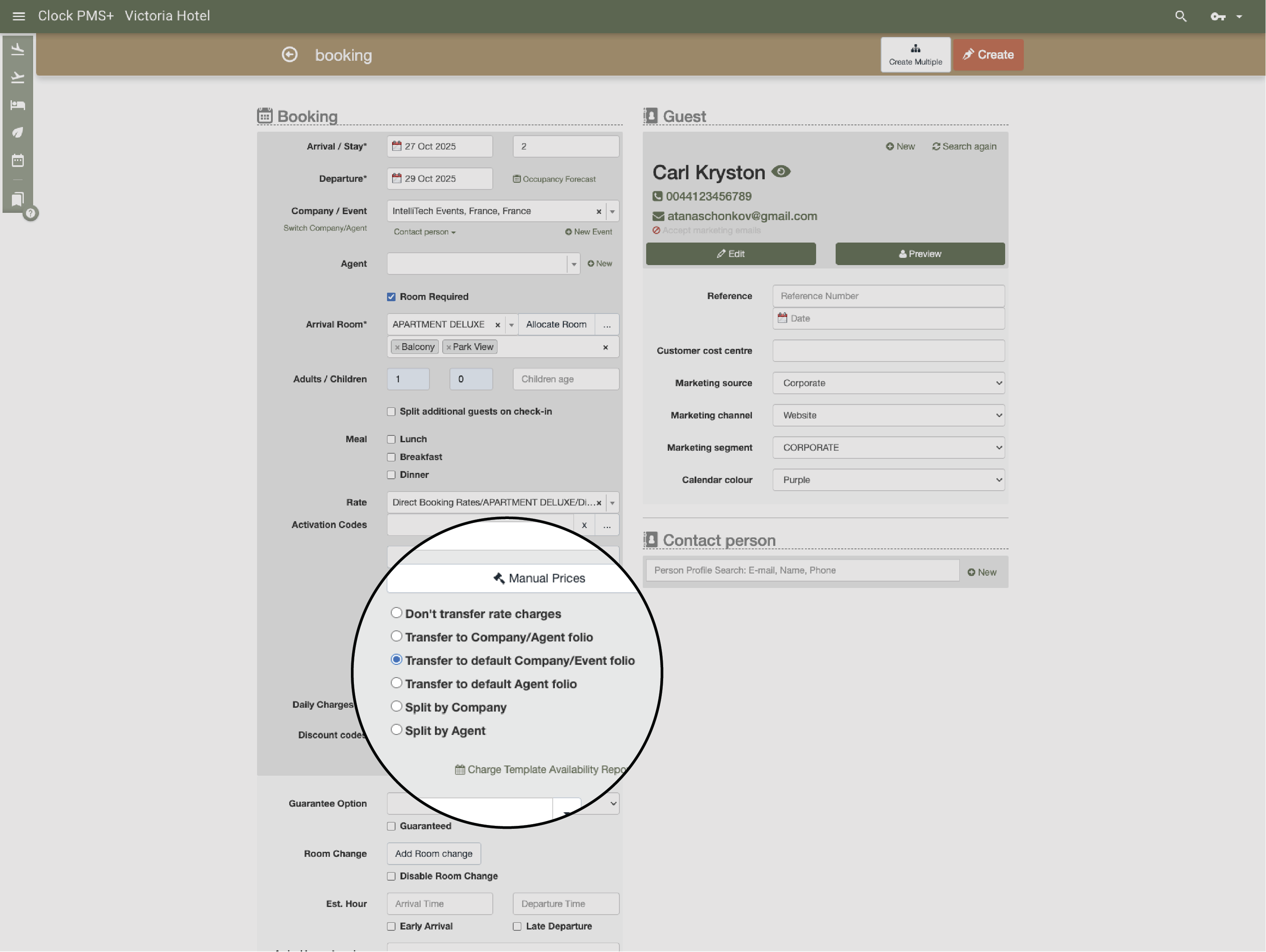 Route charges automatically