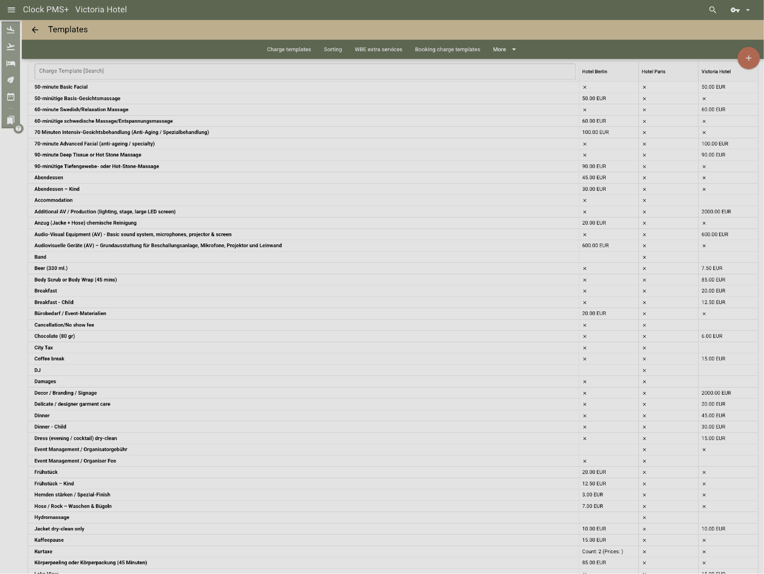 Standardize extra services while keeping room for local items