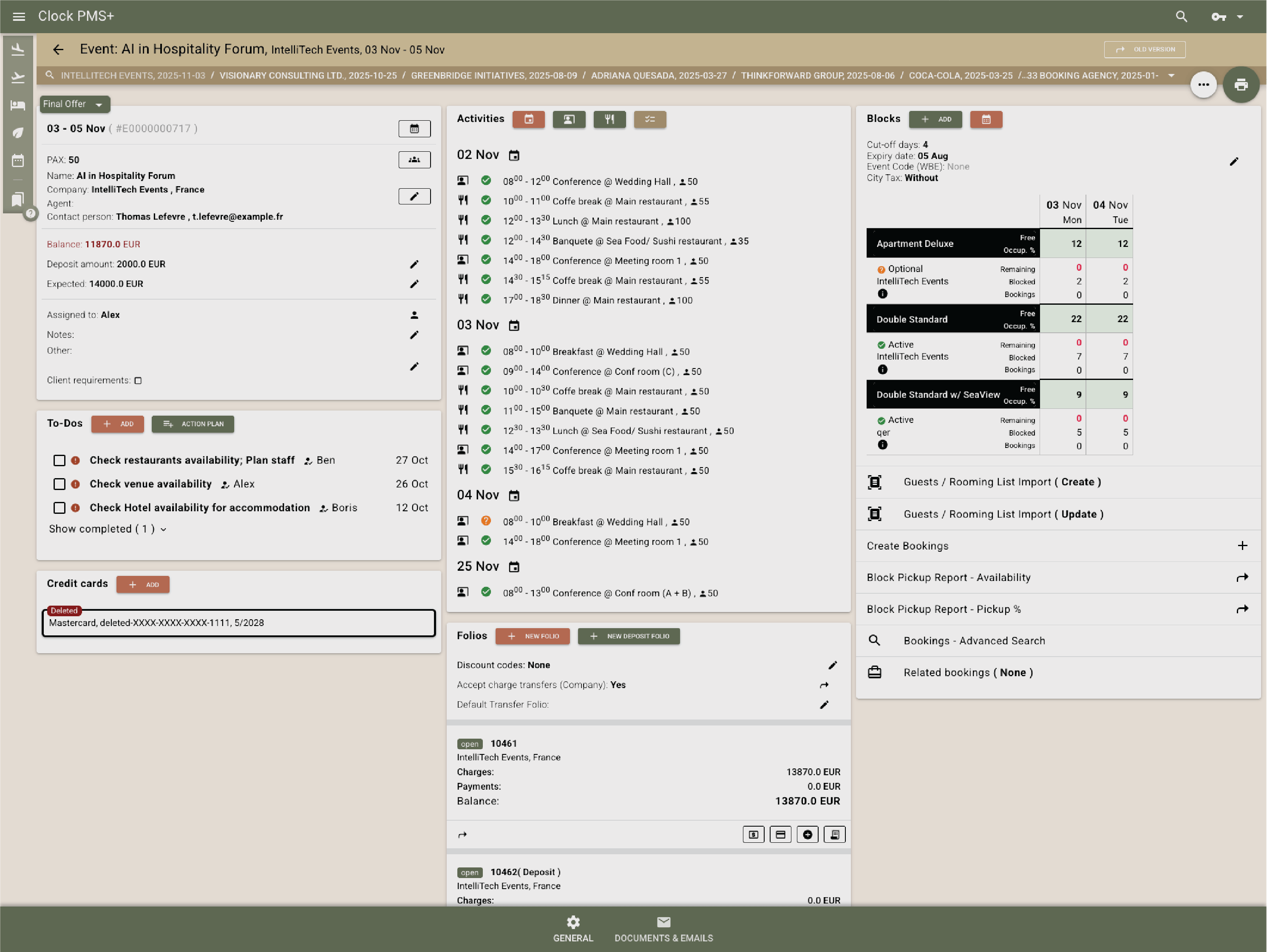 See everything for an event in one view.