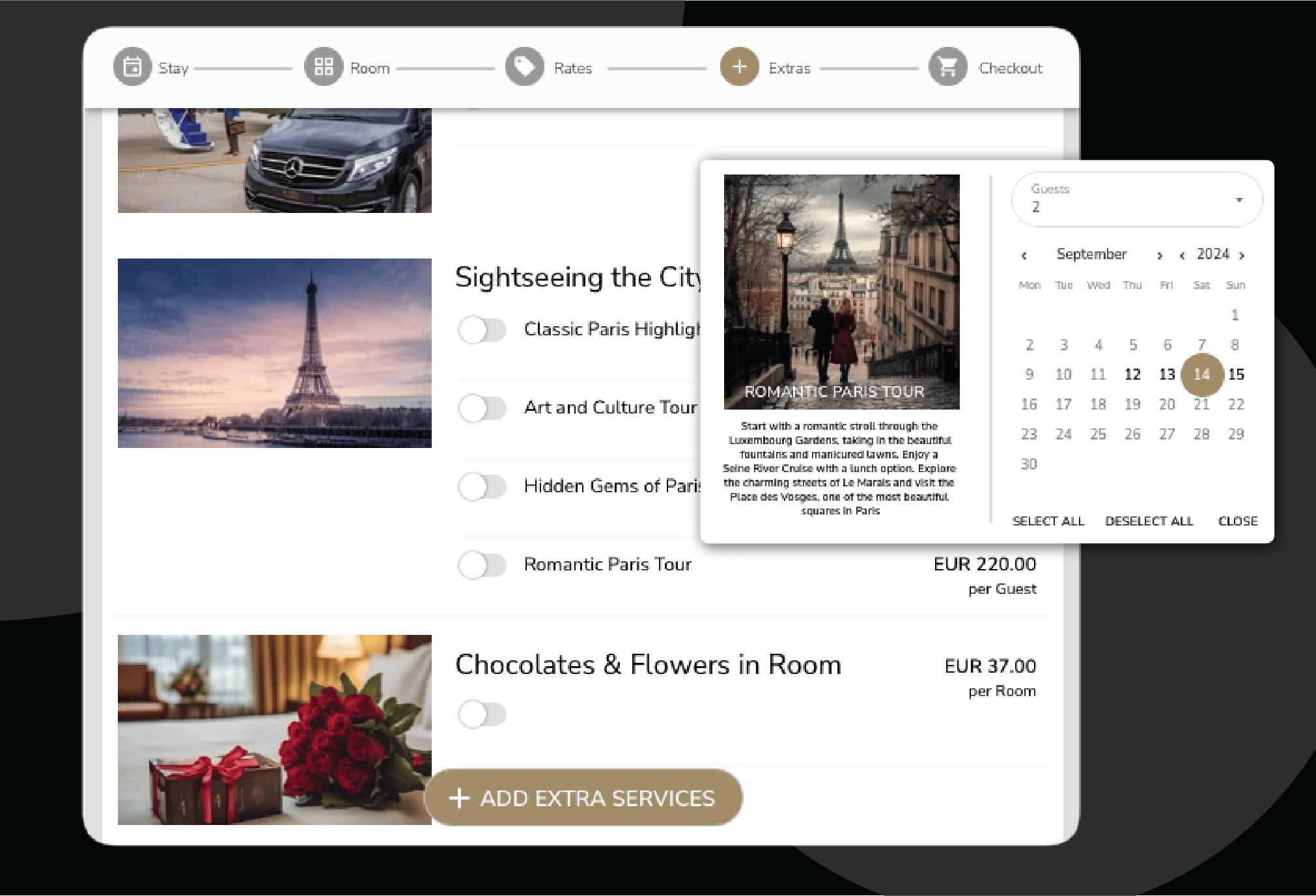 Nahtlos in Ihren Buchungsablauf integriert