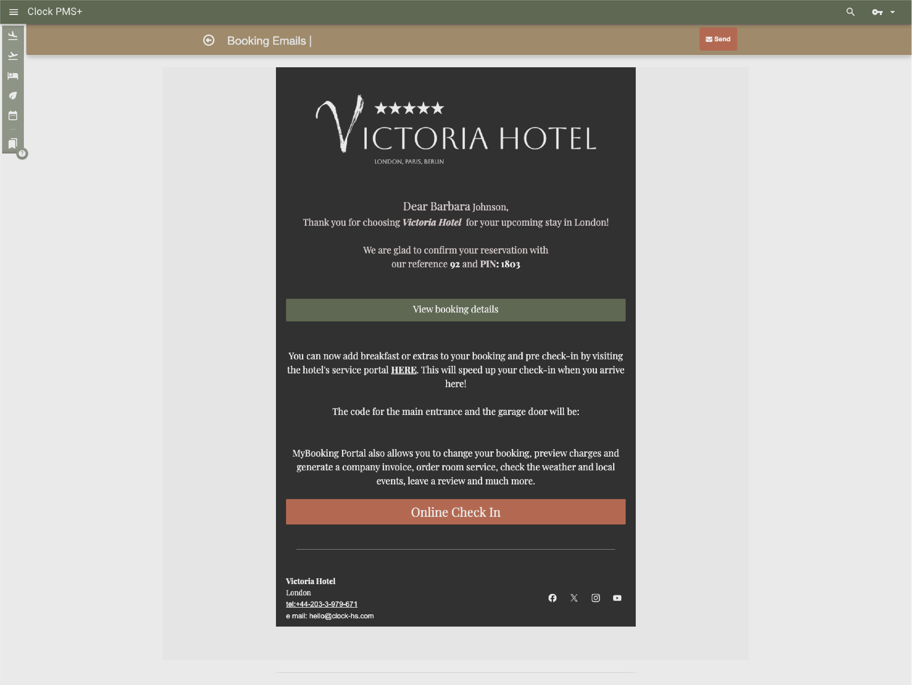 Guest messaging online check-in