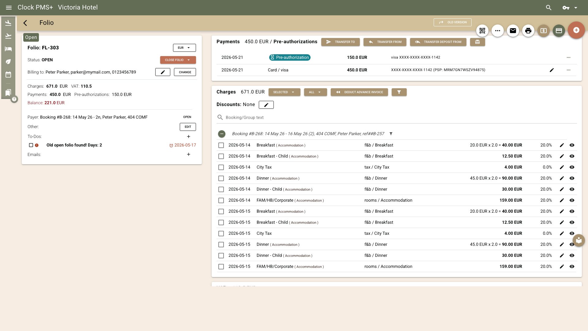 Payments right inside your hotel system.