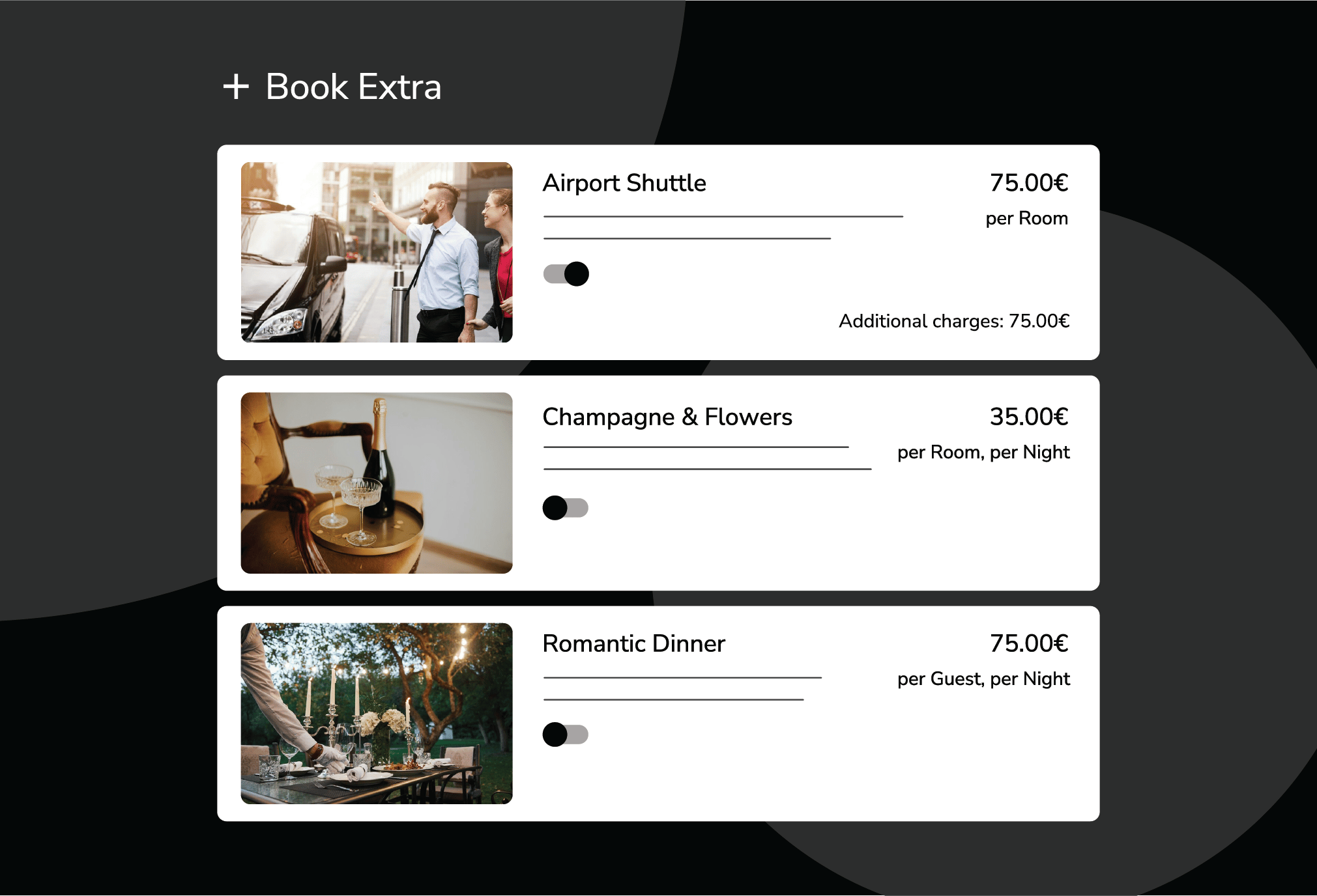 Individualisieren Sie Aufenthalte mit frei gestaltbaren Zusatzleistungen